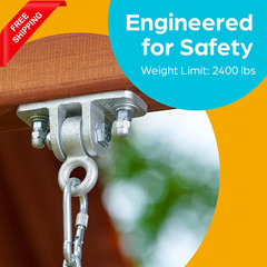 Swing Set Hangers – 2 Heavy Duty Brackets with Locking Snap Hooks for Porch, Pat