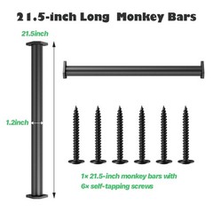6 Pack Steel Monkey Bars for Kids, 21.5 Inch Backyard Climbing Play Set Acces…