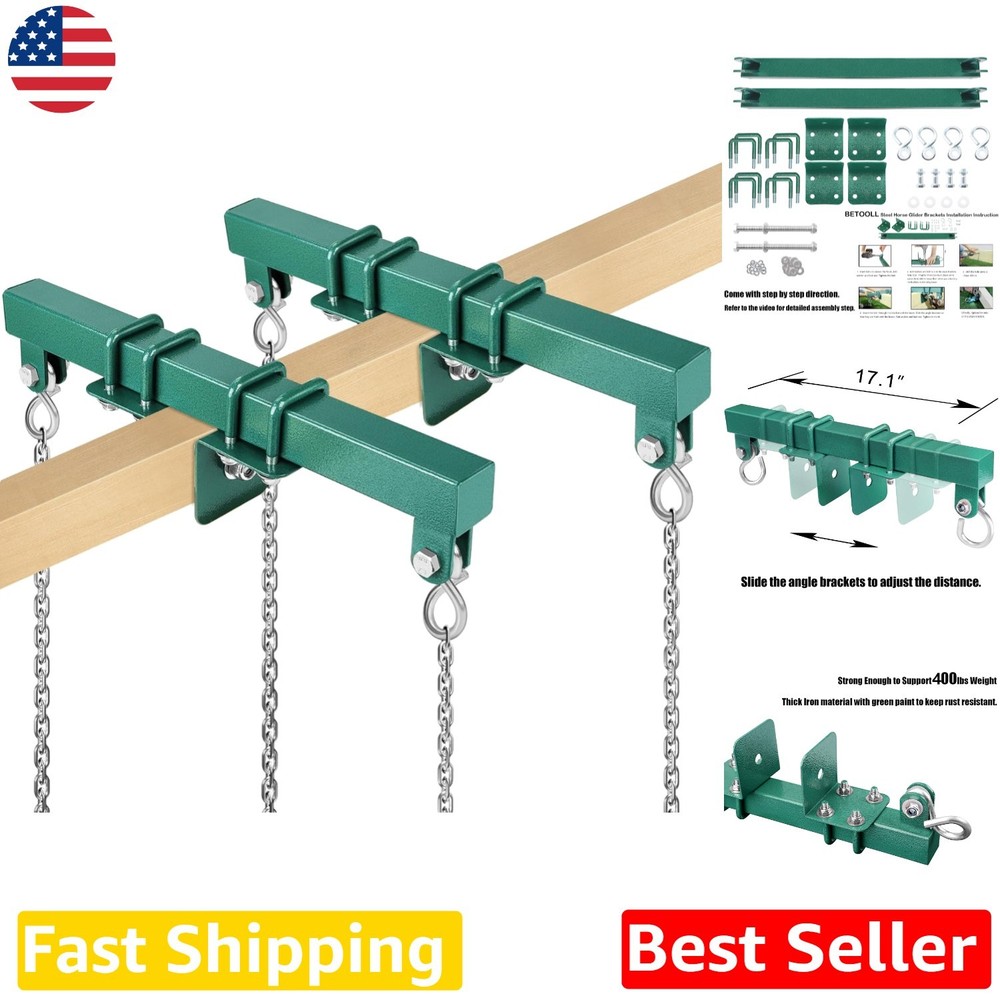 Durable Glider Swing Brackets 400lb Max Weight 2-Pack Waterproof Rust-Proof Iron