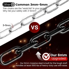 1000LB Heavy Duty Hanging Swing Chain, 6mm Thick 304 Stainless Steel Hanging …