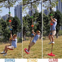 Kid Safe Swing Set with Strong Rope and Disc Seat for Outdoor Adventures