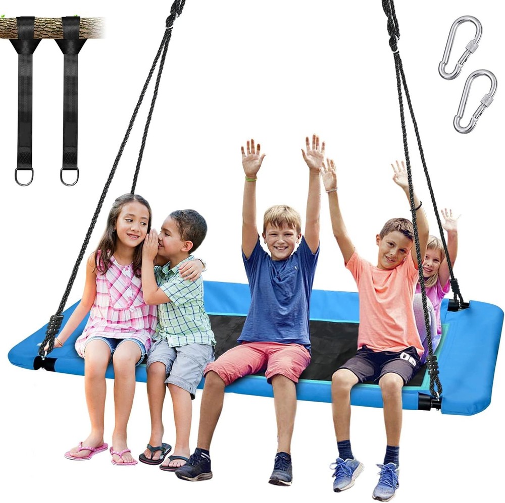 700lb Giant 60″ Platform Tree Swing for Kids Adults Platform Swing Hanging Kit