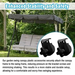 2 Pcs Garden Swing Plastic Fittings – Porch Patio Swing Frame Parts to Attach…