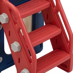 6 in 1 Toddler Slide, Kids Slide with Climber, Basketball Hoop, Tunnel
