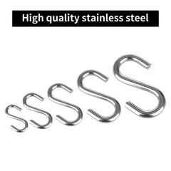 15 PCS 304 Stainless Steel S Hooks 3.2 Inch 5/16 Inch Thick Heavy Duty S Hook…