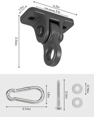 Durable Porch Swing Hangers Kit with Screws & Snap Hooks – 4 Pack Black