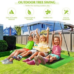 60″ Kids Giant Tree Rectangle Swing 700 lbs w/ Adjustable Hanging Ropes Green