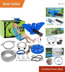 120FT Zip Line Kit for Kids and Adults Outdoor Playground Equipment Safe