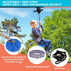 Zip Line Kit for Kids Adults : 100FT up to 380Lbs – Quick Tighten Zipline for Ba