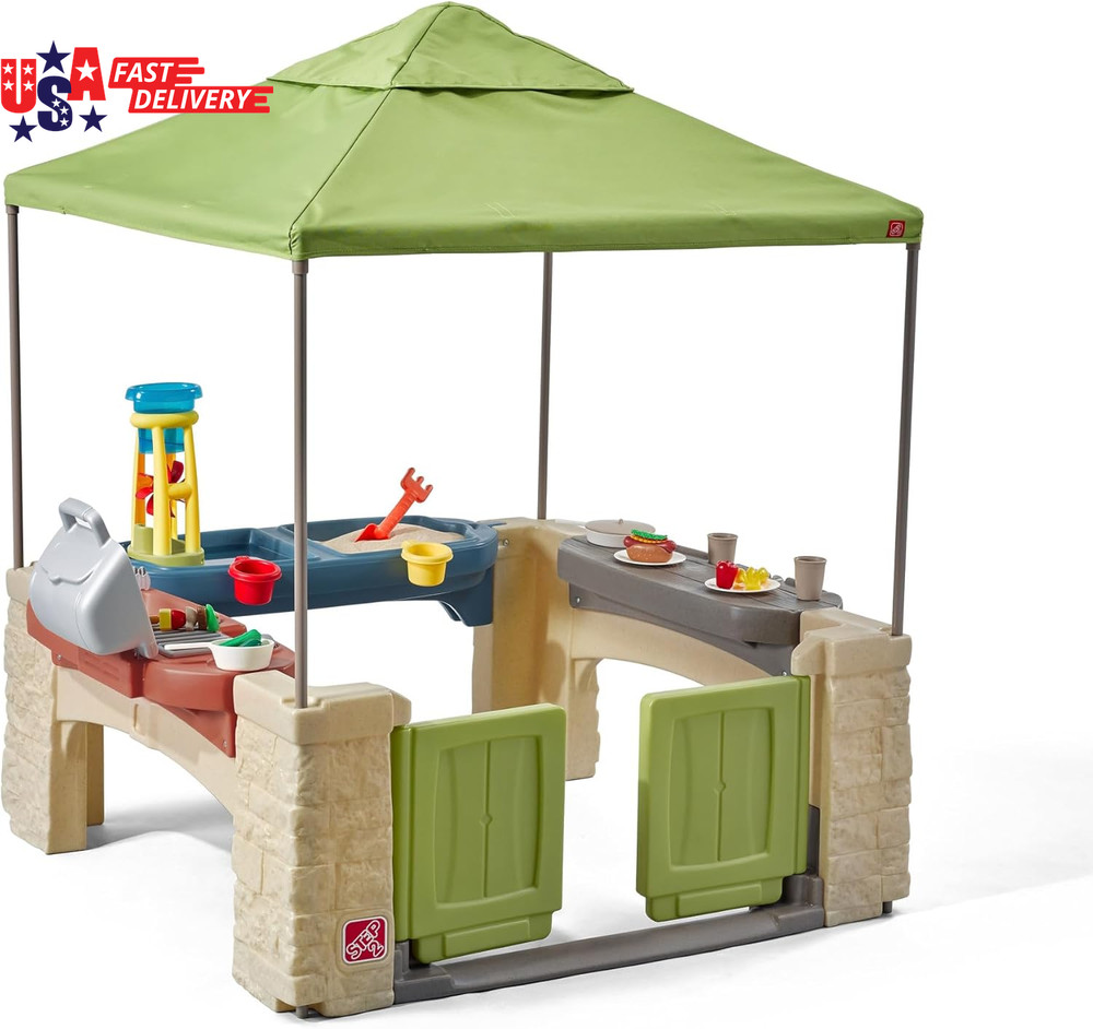 Step2 All around Playtime Patio with Canopy Playset – Shaded Outdoor Playhouse f