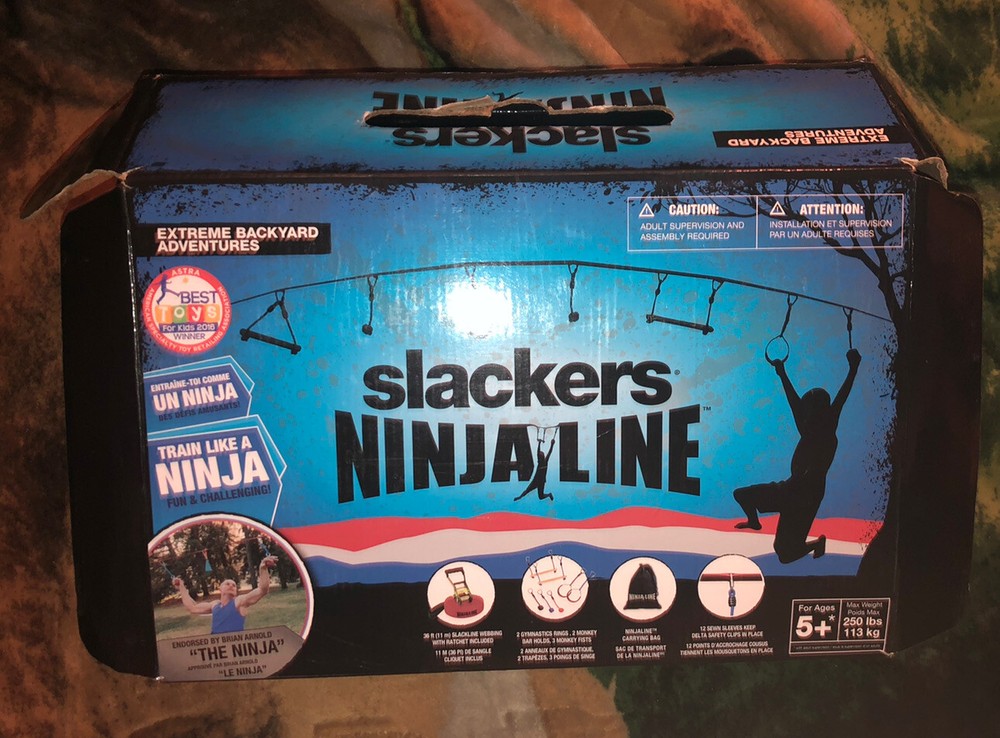 Slackers NINJA LINE American Ninja Line 36′ w/ Obstacles Slackline