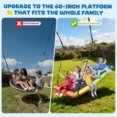 Colorful 60″ Tree Swing with Hanging Straps – 700lb Capacity