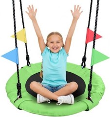 24″ Kids Tree Swing – Outdoor Small Saucer Swings with 900D Oxford Green