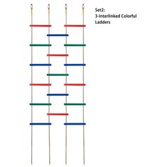 Innovative Rainbow Kids’ Wooden Rope Ladder – 3/4/5-Group Connectivity, 14-Inch