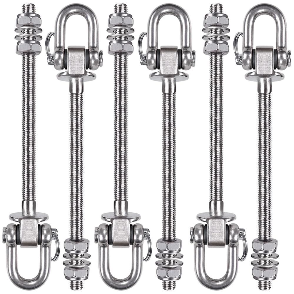 Set of 6 Swing Hanger, Swing Bolts M10 x 9.3″, Stainless Steel Heavy Duty Swi…