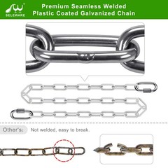 2 Pack 100 Inch Hanging Swing Chain with 4 Carabiners, 1000LB Capacity Plasti…