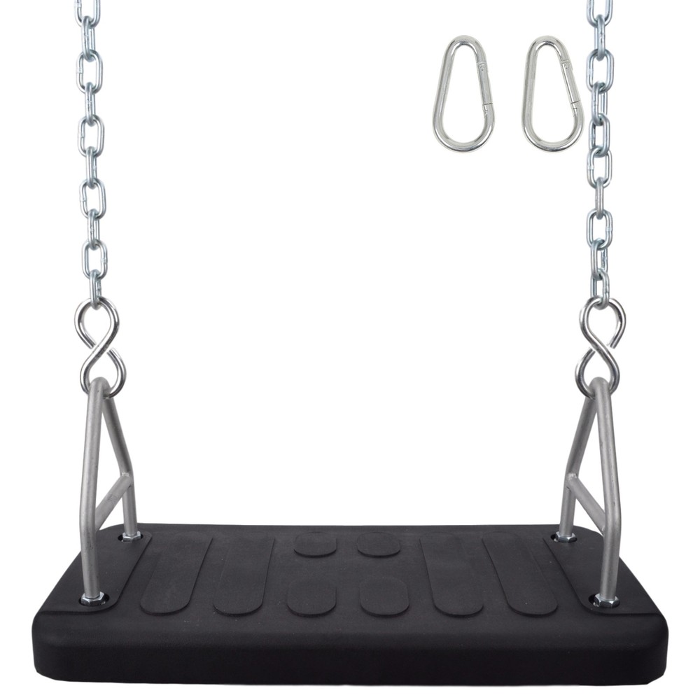 SWING SET STUFF INC. RUBBER MEGA FLAT SEAT 5.5 FT. UNCOATED CHAIN (BLACK) 0312