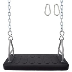 SWING SET STUFF INC. RUBBER MEGA FLAT SEAT 5.5 FT. UNCOATED CHAIN (BLACK) 0312