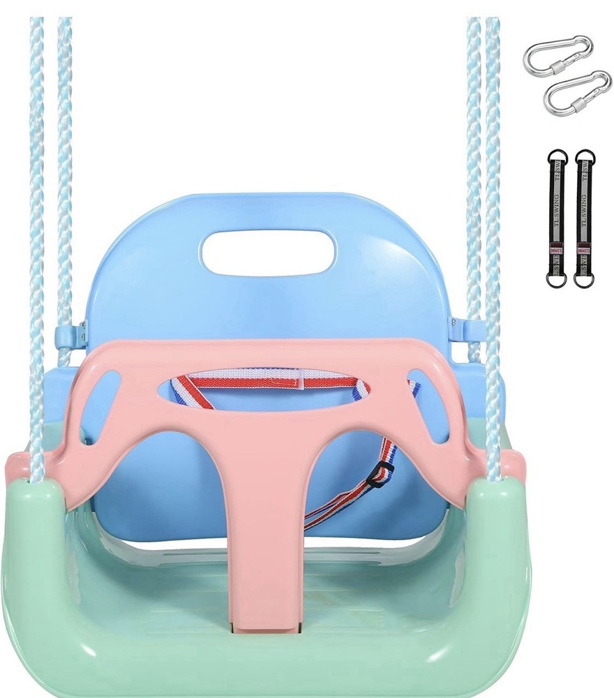 Toddler Swing, 3-in-1 Baby Swing Seat, Anti-Flip Snug & Secure Detachable Kid