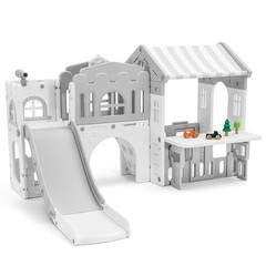 9IN1 Toddler Slide Climber Playset Playhouse Indoor Outdoor Playground