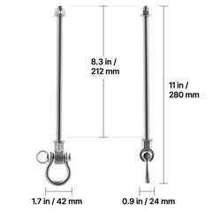 Uimoso 6 Pack Heavy Duty Swing Brackets for Hammocks and Playgrounds, Silver