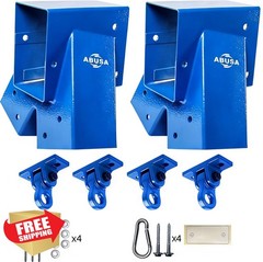 ABUSA 2pc Blue A-Frame Swing Set Brackets with 4 Hangers
