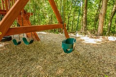 High Back Full Bucket Playset Toddler Swing with Plastisol-Coated Chains Green