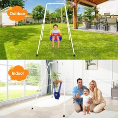 Foldable Swing Stand Heavy-Duty Metal A-Frame for Indoor & Outdoor Exercise E…