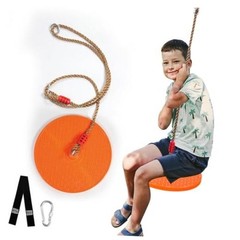 Rotating Disc Swing for Kids – 360° Swivel Seat, No Assembly, Portable Rope