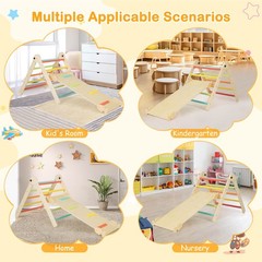 3-in-1 Triangular Climbing Toys Foldable & Height-adjustable Triangle Set