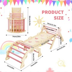 7-in-1 PiklerTriangle Climbing Set, Collapsible Wooden Montessoris Climbing Toy