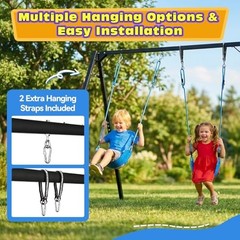 Heavy Duty Kids Swing Seat with 79″ Adjustable Rope, 330 lbs Blue, 1 Pack