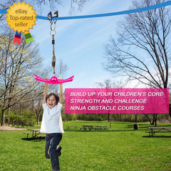 Ninja-Twister Swing Spins Set: Slackline Attachments – 360° Handle Twist-Spin Fl