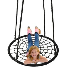 48″ Spider Web Swing Set Large Platform Net Adjustable Hanging Ropes for Kids