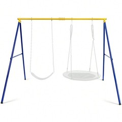 New Heavy Duty Metal Swing Frame Extra Large Stand For Kids Adults Garden Yard