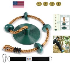Durable Climbing Rope Swing with 220lb Capacity & Kids Disc Seat for Outdoor Fun