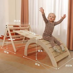 5-in-1 Montessori Climbing Set w/ Ramp Arch Ladder Cushion for Toddlers Kids