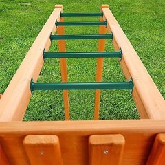 Set of 6 Metal Monkey Bars for Backyard Playset – 16.5″ Climbing Handles, Green