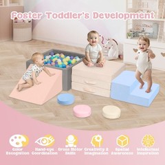 Climbing Toys for 1 Year Old, Baby Foam Climbing Blocks with Large Ball Pit f…