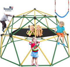 Climbing Dome, 10FT Dome Climber with Hammock for Kids 3 to 10 Outdoor Play Equi
