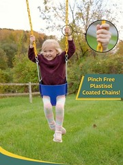 Heavy-Duty Blue Toddler Swing Seat with High Back Support – Fully Assembled