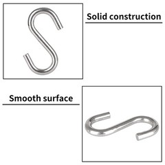 15 PCS 304 Stainless Steel S Hooks 3.2 Inch 5/16 Inch Thick Heavy Duty S Hook…