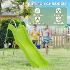 Outdoor Slide for Kids Ages 3-8 5.7FT Freestanding Wave Slide Climbing Step