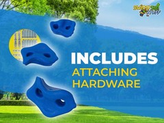 SWING SET STUFF TEXTURED ROCK HOLDS SET OF 12 MOUNTING HARDWARE BLUE climb 0013