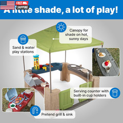 Step2 All around Playtime Patio with Canopy Playset – Shaded Outdoor Playhouse f
