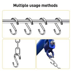 3.2 Inch Heavy Duty S Hooks 4 Pack, 550 LB Capacity 304 Stainless Steel S Hoo…