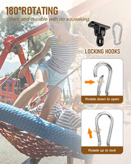 4 Pack Heavy Duty Swing Hangers Kit Aluminum Alloy 5000LB Porch Swing Hooks