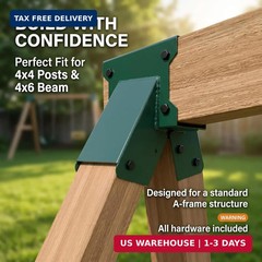 A-Frame Swing Set Bracket Kit, 2-Piece Wood Swing Hardware for Outdoor Playgroun