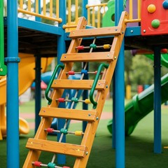 17 Inch Green Playground Handles Indoor Kids Monkey Bar Ladders 6Pcs