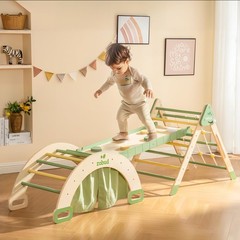 7 in 1 Pikler Triangle Set, Foldable Wooden Climbing Toys for Toddlers, Monte…